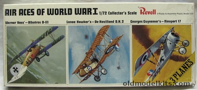 Revell 1/72 Air Aces of WWI Voss' Albatros DIII / Hawker's DH-2 / Guynemer's Nieuport 17, H685-100 plastic model kit